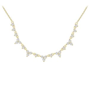 LADIES NECKLACE 0.50CT ROUND DIAMOND 14K YELLOW GOLD