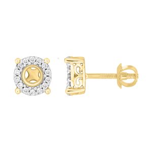 LADIES EARRINGS 0.75CT ROUND DIAMOND 14K WHITE GOLD (CENTER STONE 0.62 CT ROUND DIAMOND)
