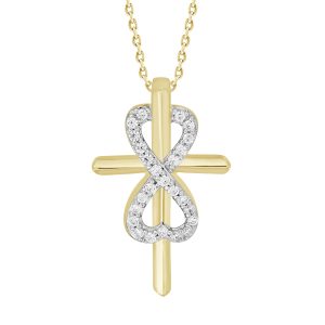LADIES PENDANT 0.16CT ROUND DIAMOND 10K YELLOW GOLD