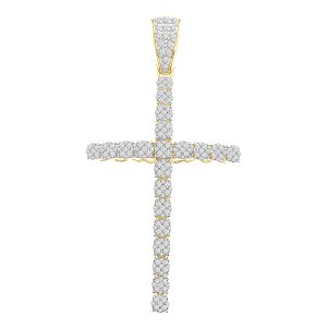 MEN'S CHARM 2.00CT ROUND DIAMOND 10K YELLOW GOLD
