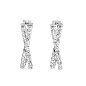 LADIES EARRINGS 1.00CT ROUND DIAMOND 10K WHITE GOLD