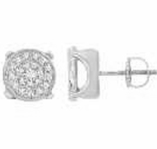 MEN'S STUD EARRINGS 0.15CT ROUND DIAMOND 10K WHITE GOLD